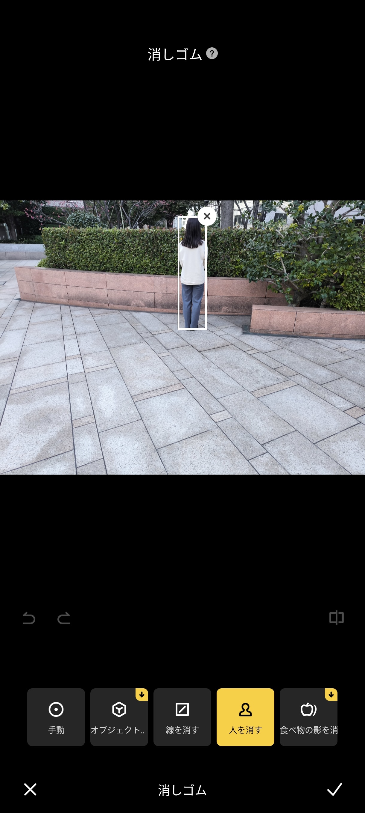 消しゴム機能の使用例