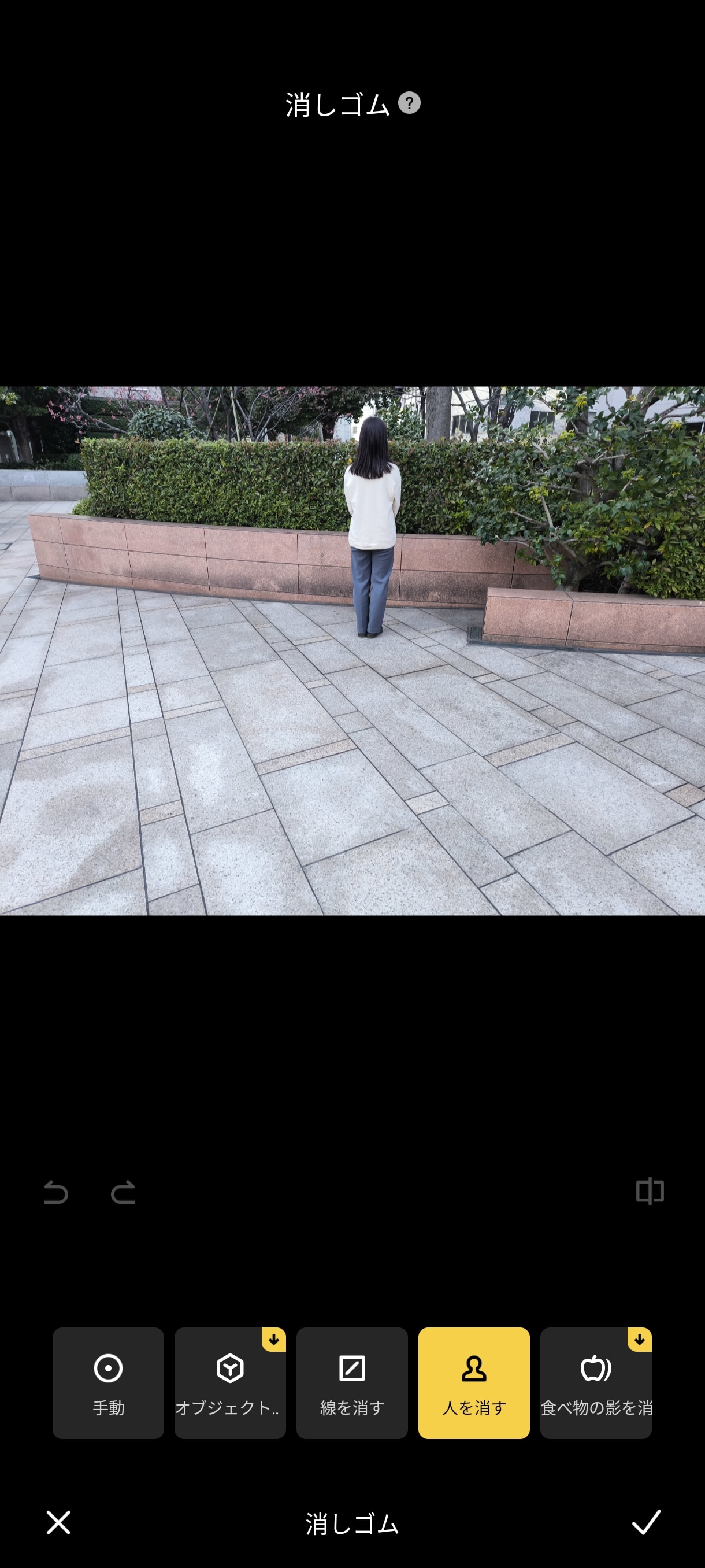 消しゴム機能の使用例