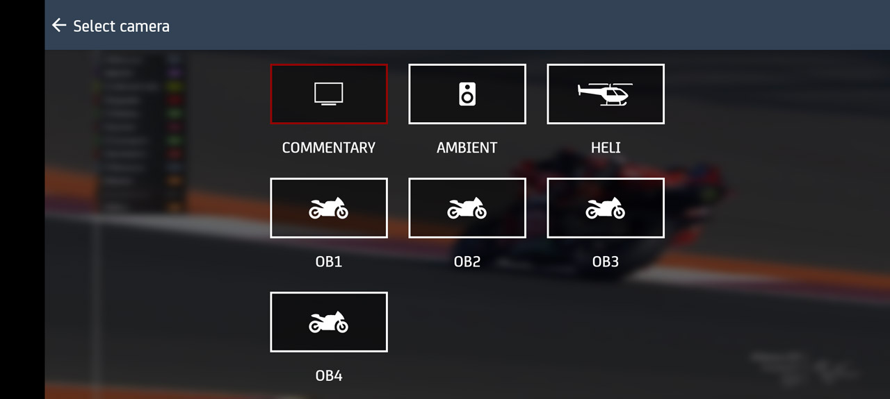 マルチアングル対応で好きなカメラ視点の映像に切り替えられる。ショルダー・背中カメラはこの中にはない