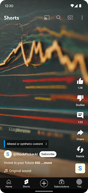 動画プレーヤーに表示されるラベルの例