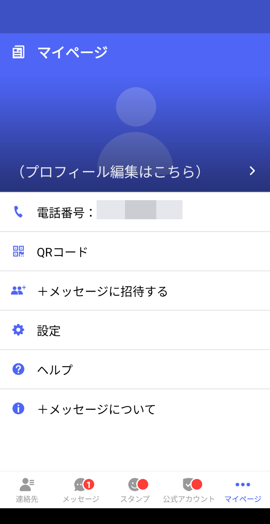 ＋メッセージは初回で自動的に認識された回線でのみ送信できる