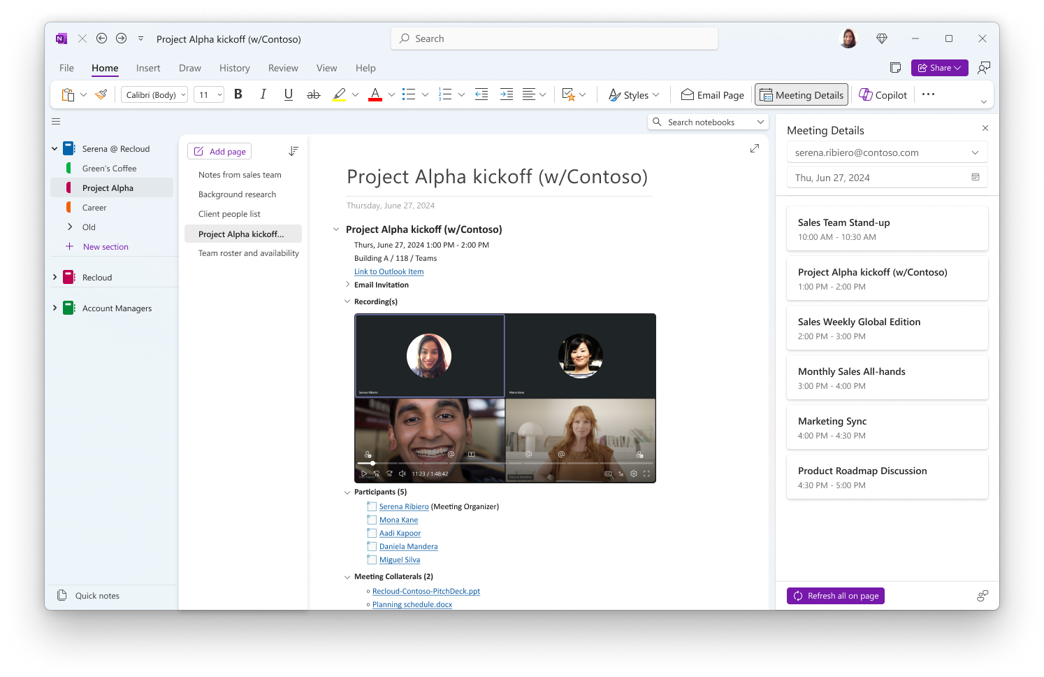 Teamsの会議内容を自動的に「OneNote」にまとめる機能を提供