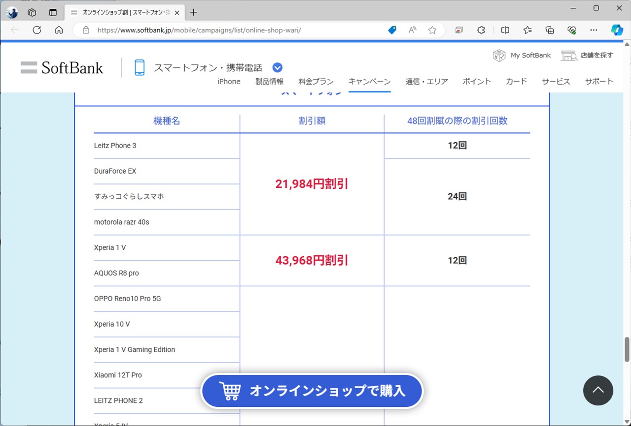 Androidも同じで、Leitz Phone 3はMNPでの割引が少ない。また、iPhoneと同様、Pixel 8 Proも割引額が大きいのは128GBと256GBのみとなる