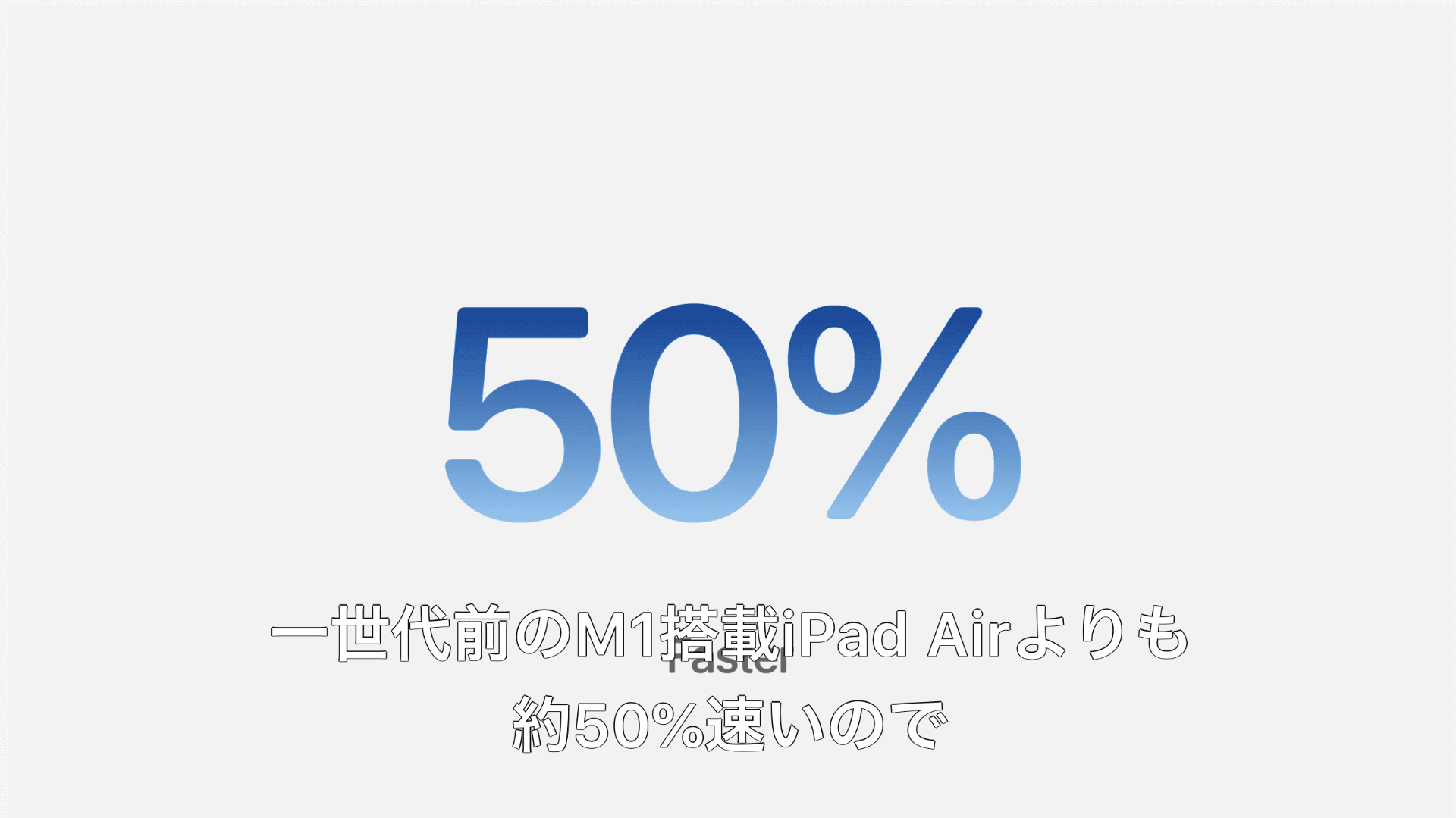 「M1」チップ搭載のiPad Airと比較して50%高速化