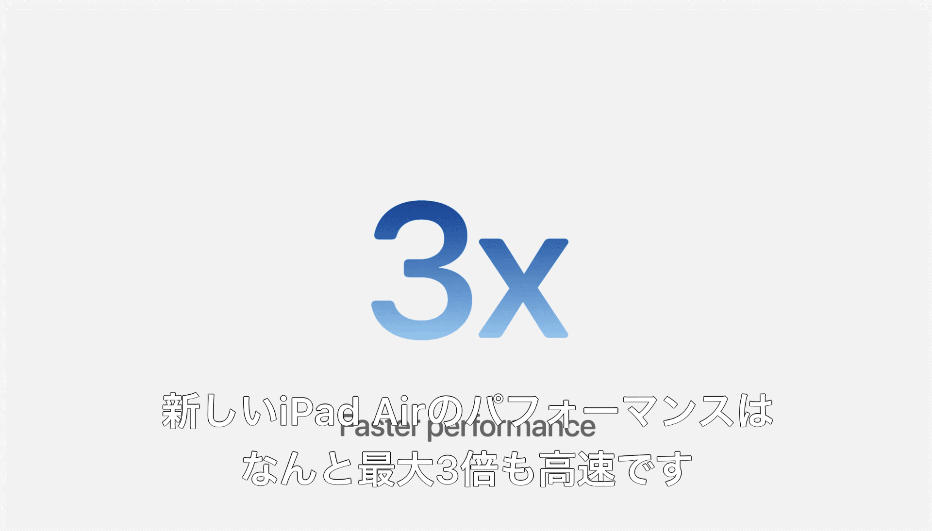 「A12 Bionic」搭載のiPad Airと比べると3倍高速化
