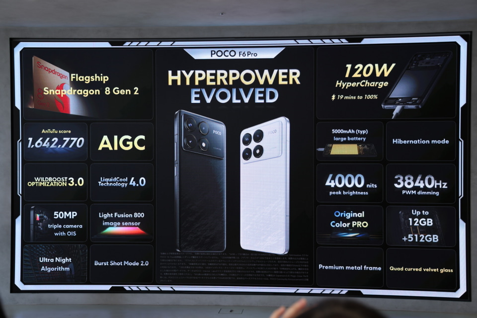 シャオミが「POCO F6 Pro」をグローバルで発表、Snapdragon 8 Gen 2