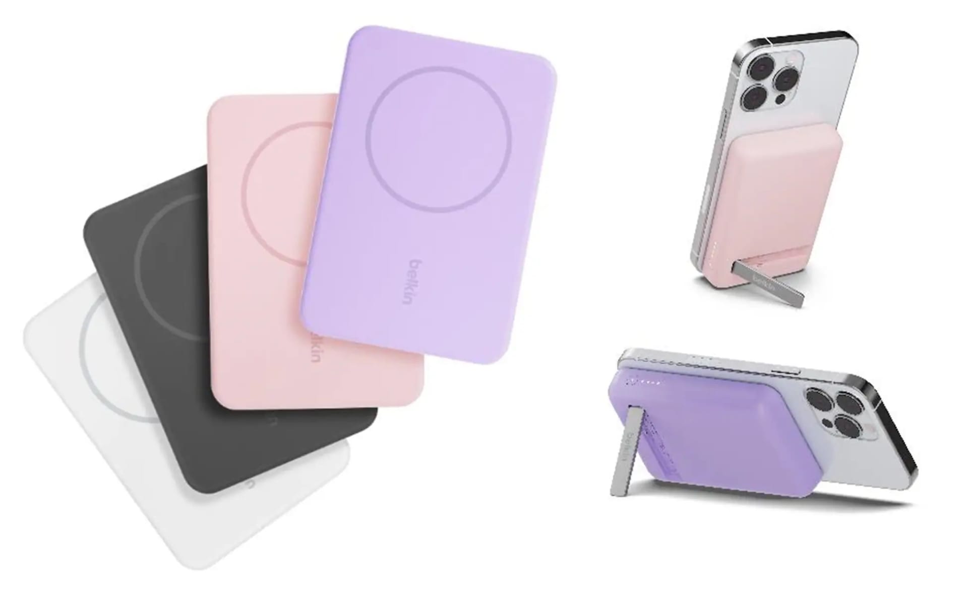 MagSafe対応 ワイヤレス モバイルバッテリー 5000mAh スタンド付き