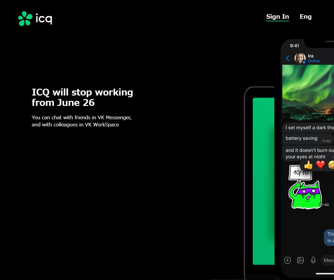 ICQのWebサイトより