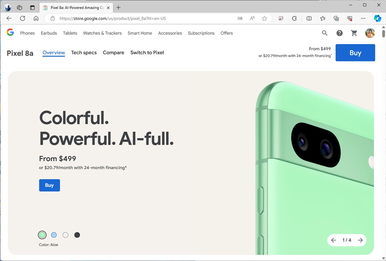 米国での価格は499ドルでPixel 7aから据え置きに。日本で値上げされたのは、円安の影響だ