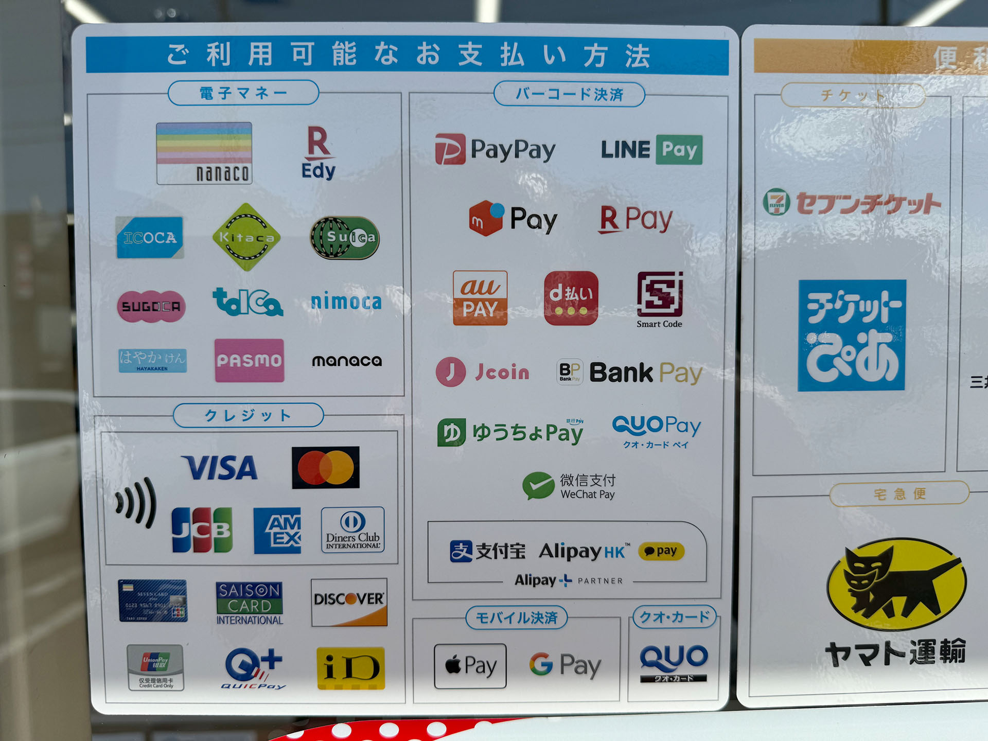 コンビニだとだいたいVisaのタッチ決済ができるのでEVERINGも使えて便利。