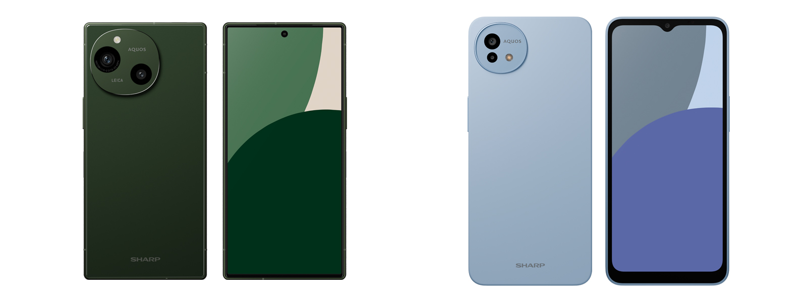 左から、「AQUOS R9」、「AQUOS wish4」