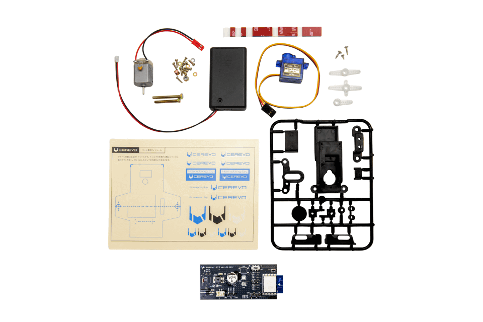 はんだ付け不要でスマホ操作ができる、ミニ四駆製作キット「ミニ