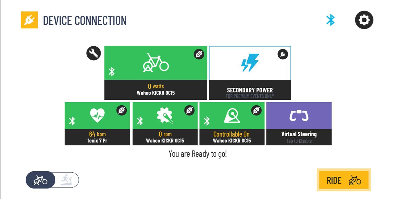センサー類とのペアリング画面