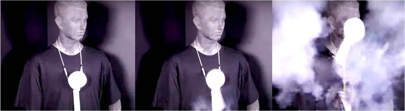 携帯用扇風機の破裂（再現）