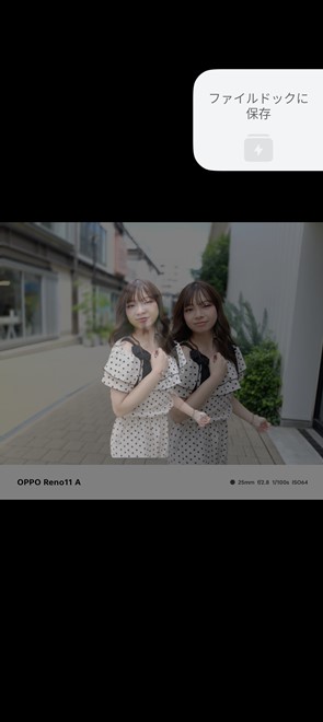 ［AIクリッピング］は［写真］アプリで写真を表示したとき、クリップしたいオブジェクトを長押しすると、このように切り抜かれる。右上の［ファイルドックに保存］を選ぶと、別ファイルとして、保存される