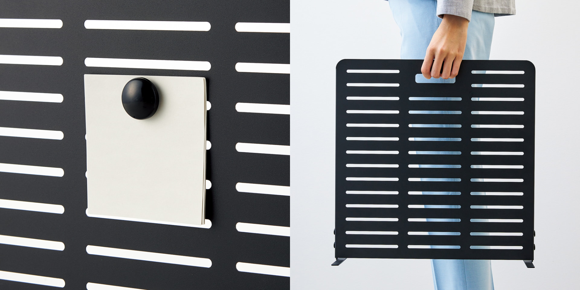 スチール製なのでマグネットが吸着する。取っ手があって移動も容易。※画像はメーカーWebサイトより抜粋