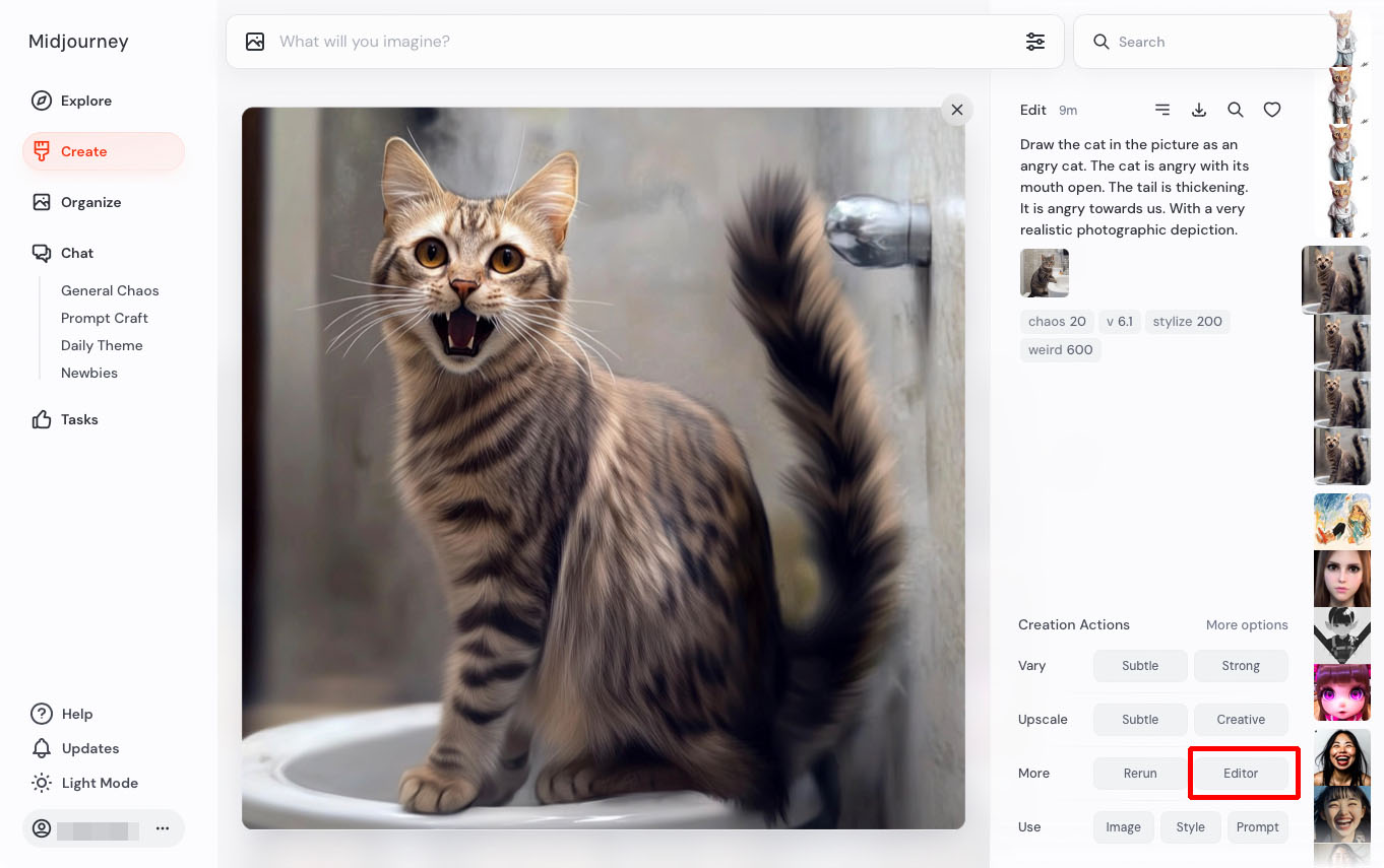 今度はアウトペイント。画像を表示して「Editor」をクリックする。