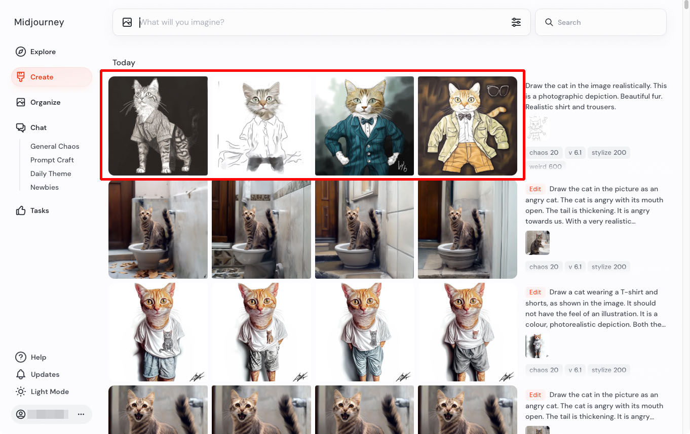 すると4枚の画像が生成された。元画像に近い画像で、テキストのプロンプトの内容も反映されている。