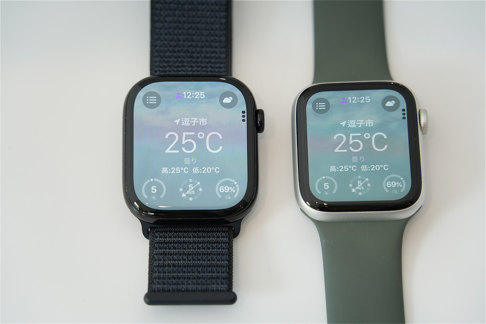 左がSeries 10（46mm）、右がSeries 6（44mm）