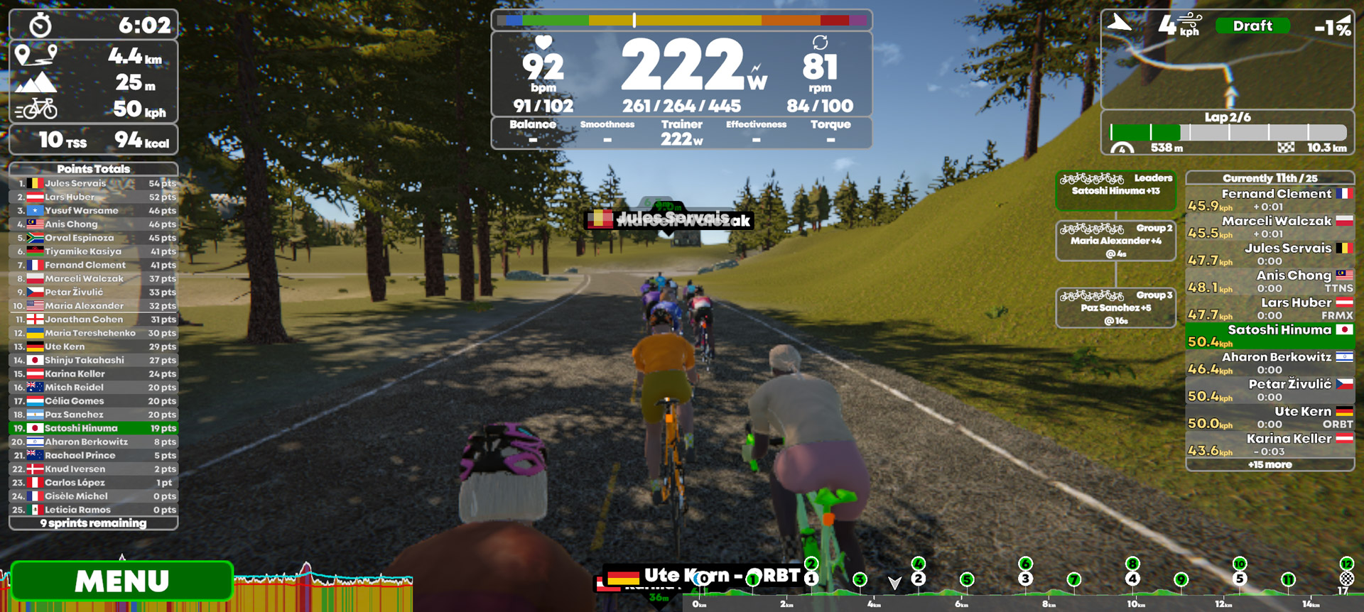 メインの前方視野