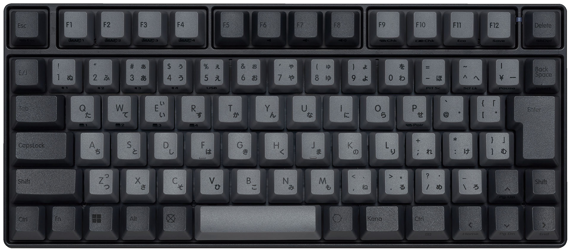 日本語配列版のキー配列。