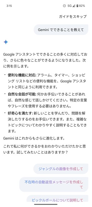 「Pixel 9」シリーズの各機種には「Gemini」がプリインストールされる。まずは「Geminiで何ができるの？」からはじめてみよう