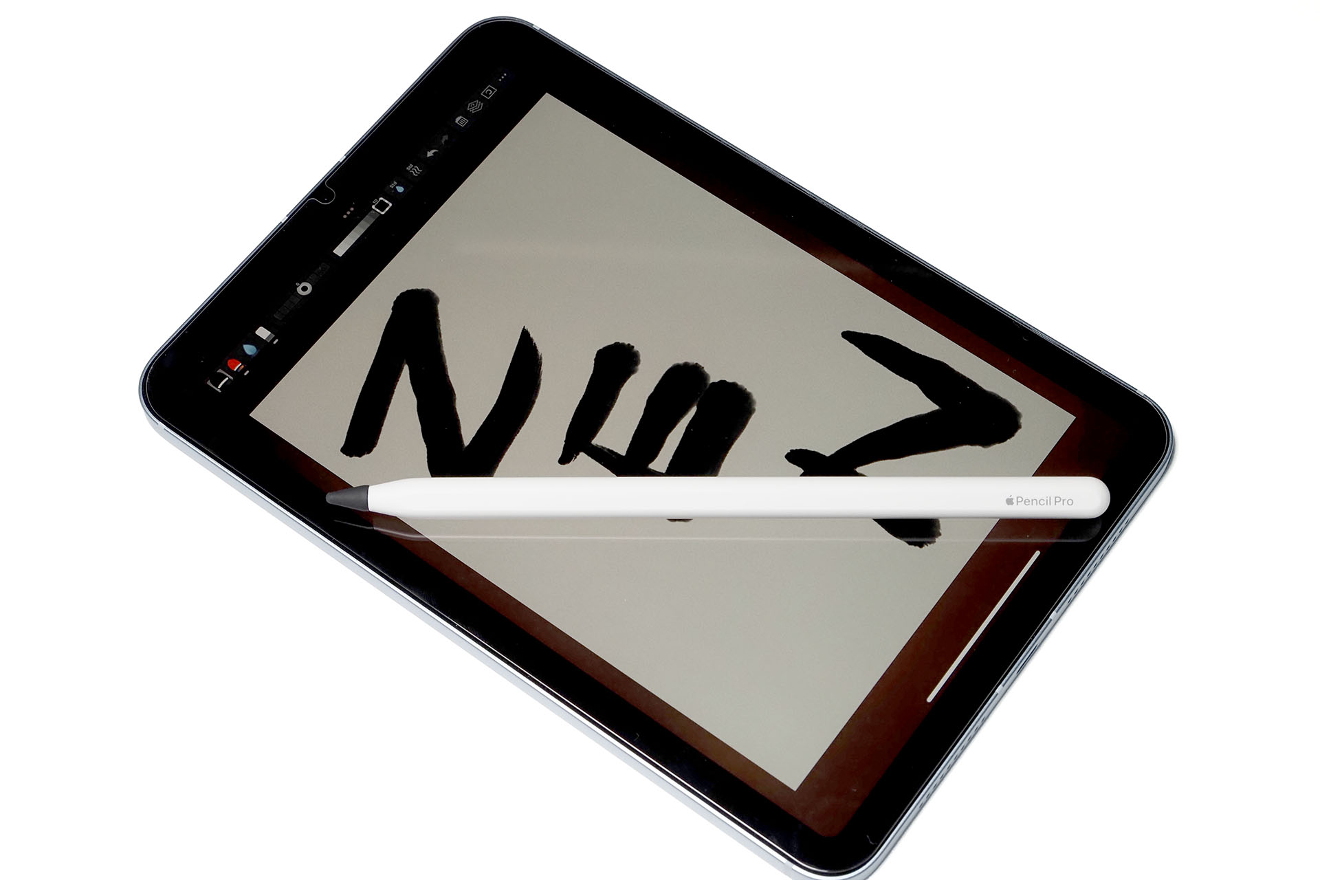 アプリは「Zen Brush 3」。Apple Pencil Proで書道や水墨画を楽しめるドローアプリだ。