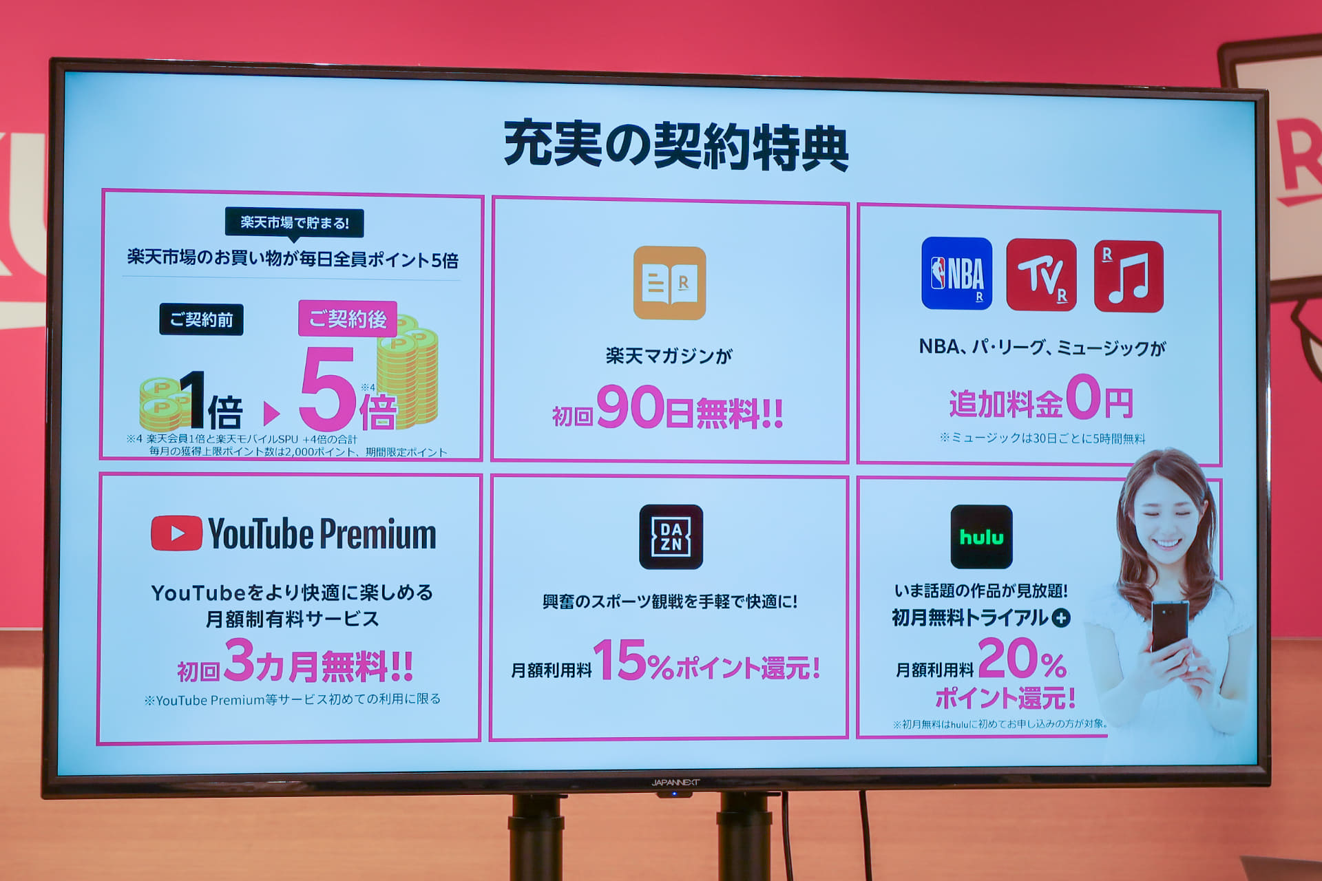 ポイントが貯まるほかにも、コンテンツがおトクに楽しめるユーザー特典が充実している