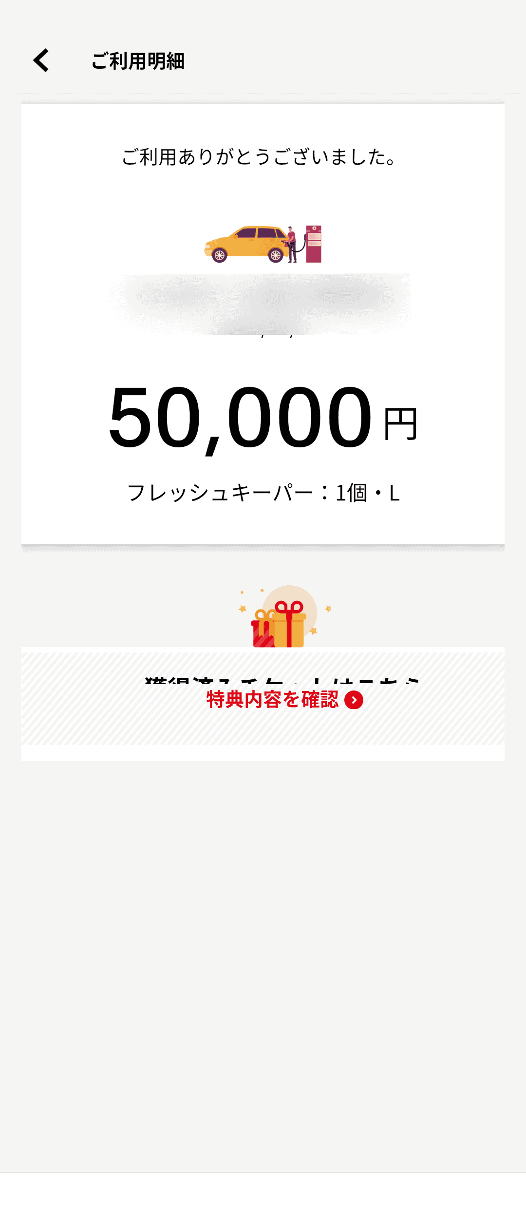 KeePerコーティングの支払いにも使えた（右）。これで支払価格をあとから見返せれば言うことナシなのだが、利用直後の通知でしか見ることができない