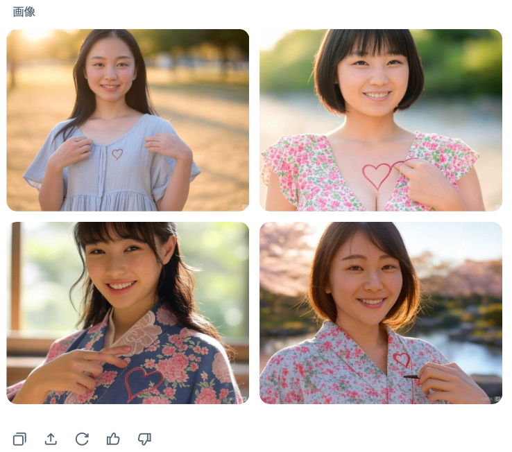まったく別方向でハートをぶっ込んできたりもする。