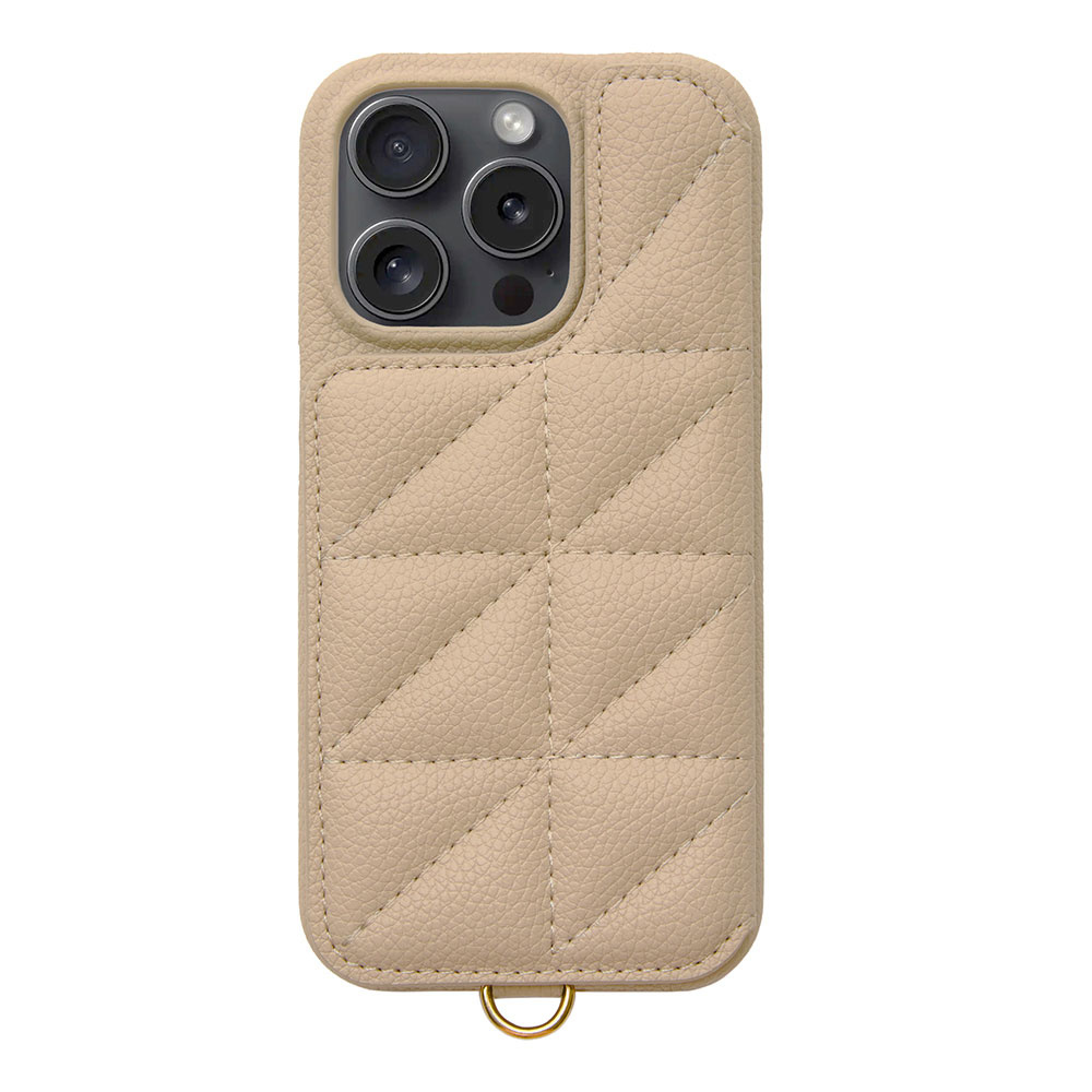 【30％OFF】iPhone15Pro ケース Triangle Puffy Case (beige)
