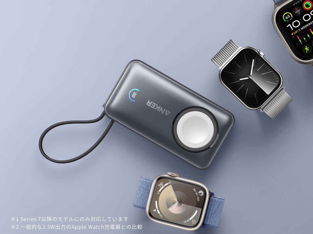 画像はAnker MagGo Power Bank (10000mAh, 35W, For Apple Watch)