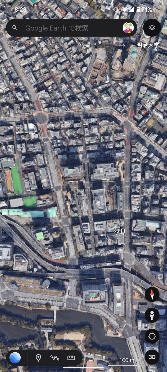 Google Earthを起動して知りたい地域周辺へ