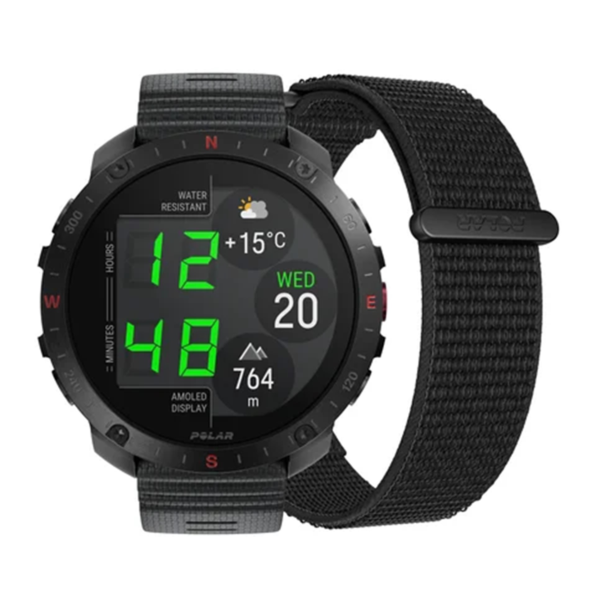 Polar Grit X2 Proナイトブラック+ブラックナイロンループリストバンドセット