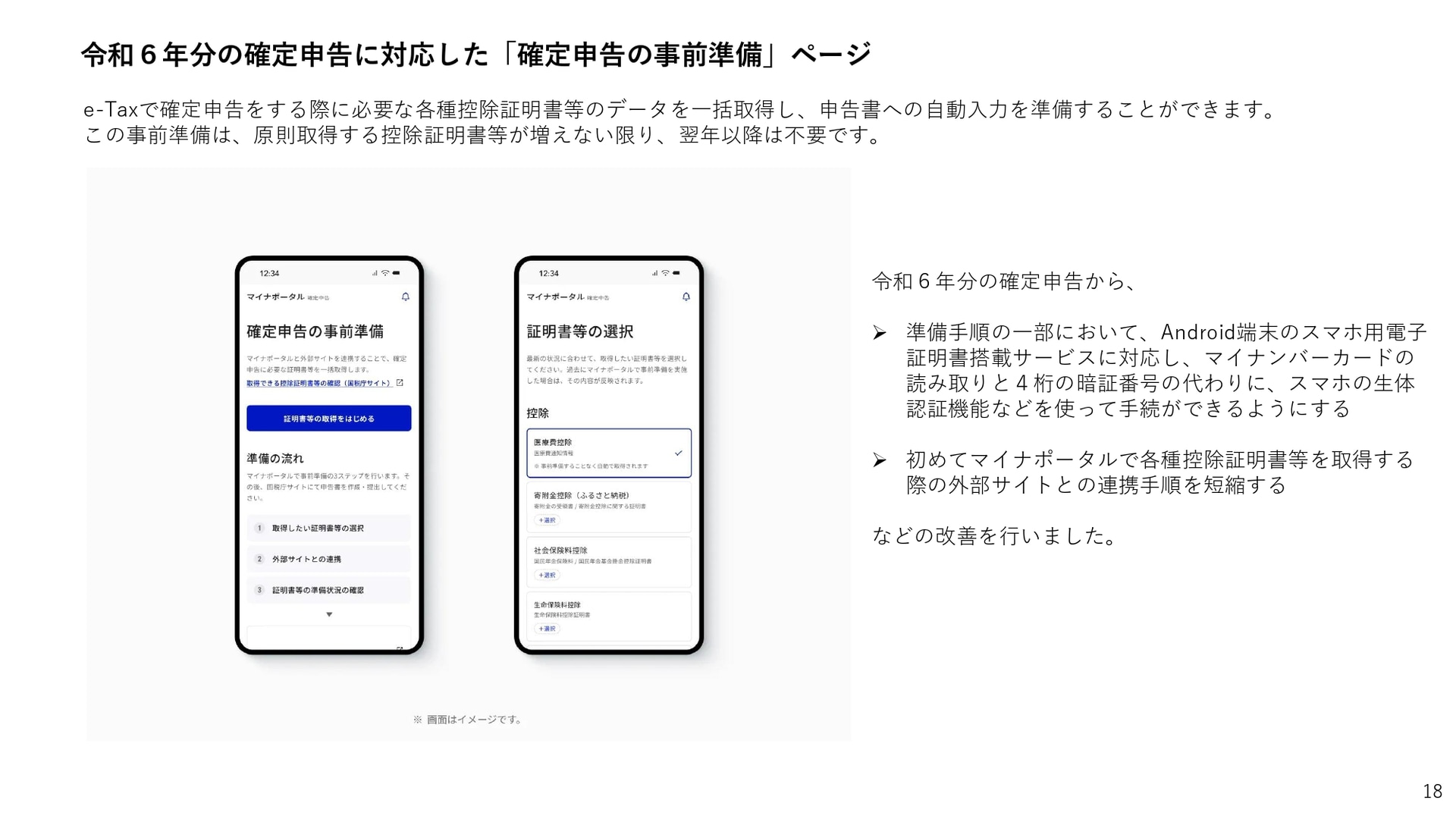 確定申告の手続きの改善