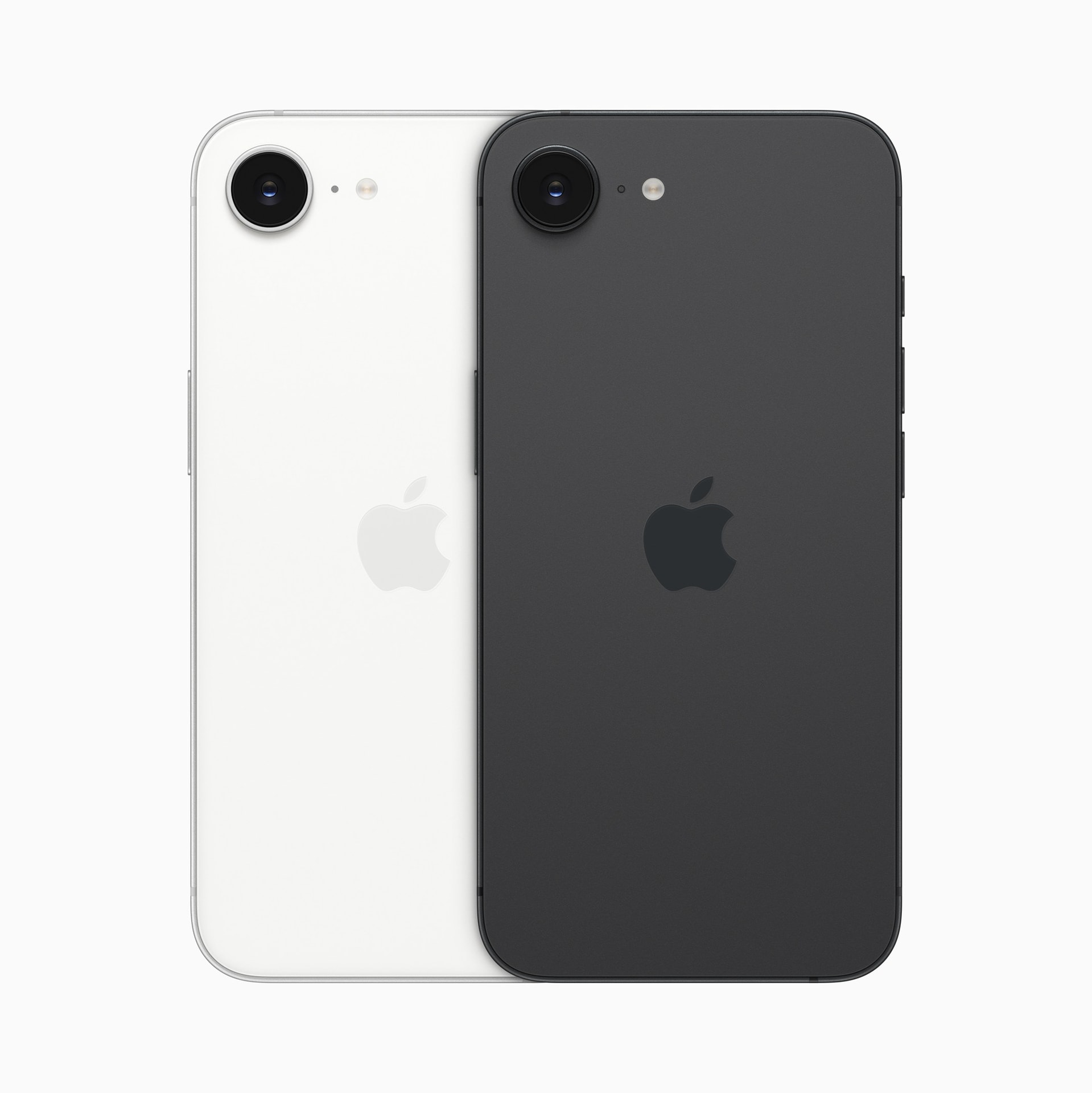 iPhone 16e　左からホワイト、ブラック