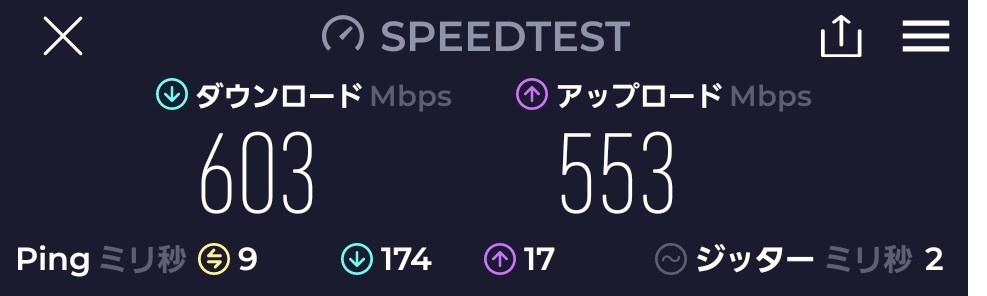 AX11000に接続してスピードテスト（Wi-Fi 6接続）