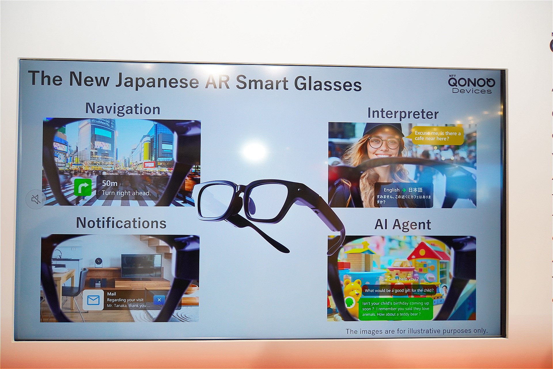 補助的な情報を目の前に見えている景色に重ね合わせることを想定している