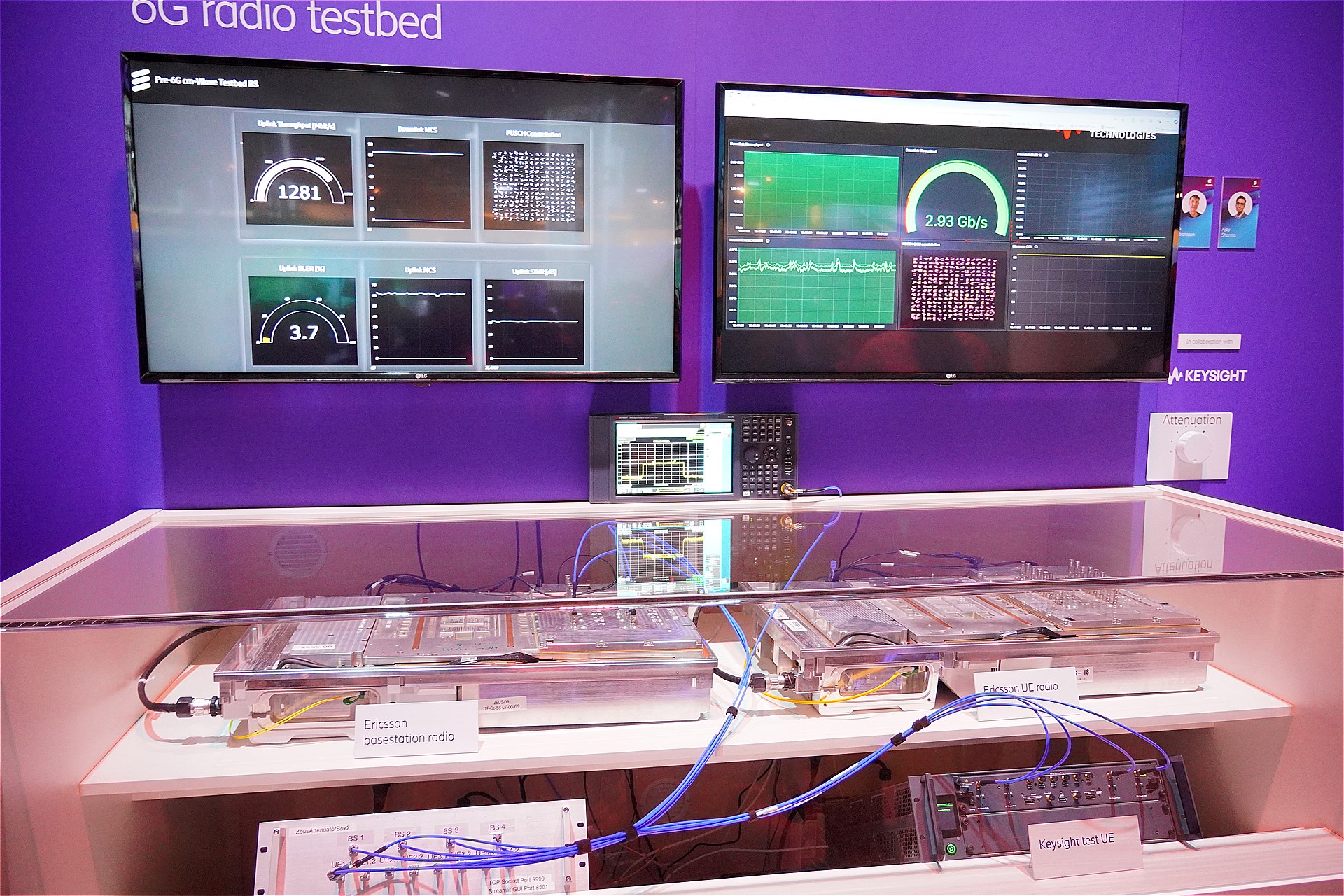 6Gのコーナーでは、低い周波数帯の特性を分析、展示していた