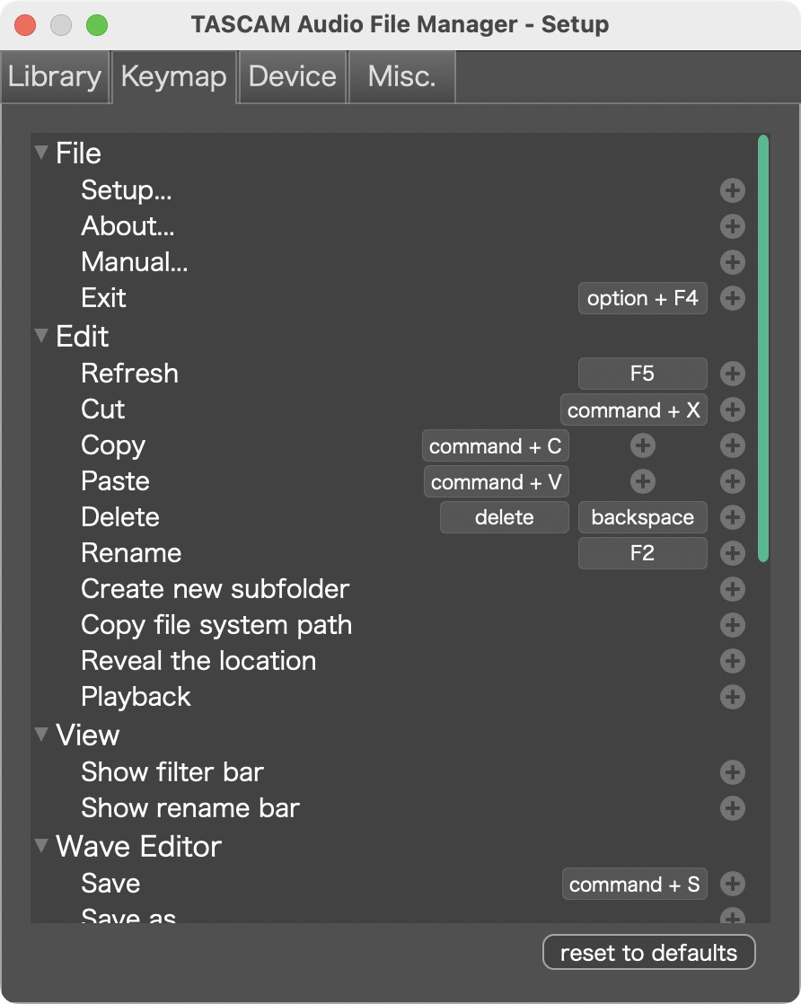 キーボードショートカットをカスタマイズすることができる。使い勝手をいつも使っている音楽制作アプリへと寄せたりできるというわけだ。