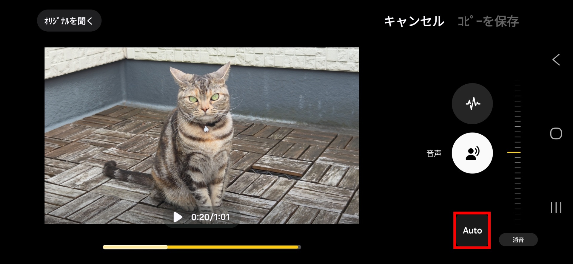 いきなりオーディオコントロール画面へ遷移した。ここでは「Auto」をタップしよう