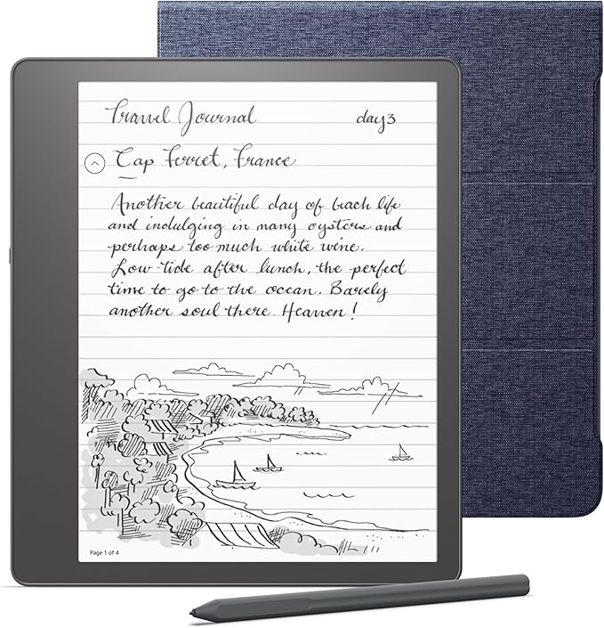 Kindle Scribe 10.2インチ 16GB プレミアムペン付き 純正ファブリック 折りたたみカバー（ブルー）セット