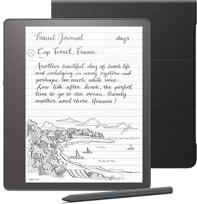 Kindle Scribe 10.2インチ 32GB プレミアムペン付き 純正レザー 折りたたみカバー（ブラック）セット