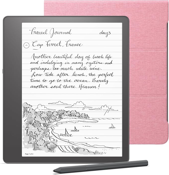 Kindle Scribe 10.2インチ 32GB プレミアムペン付き 純正ファブリック 折りたたみカバー（ローズ）セット