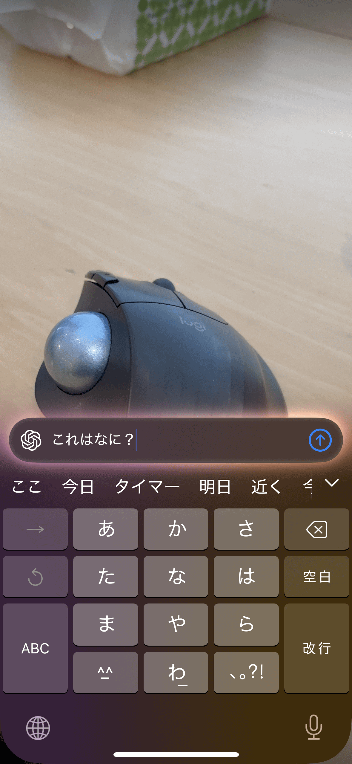 質問コマンドでは、撮影した写真の内容について質問できる。回答は、ChatGPTを使って生成された