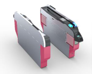 対応自動改札機（左、中央）と専用リーダー（右）のイメージ