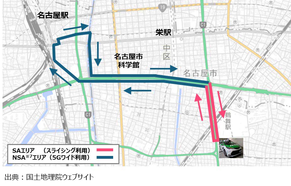 自動運転車の走行ルート