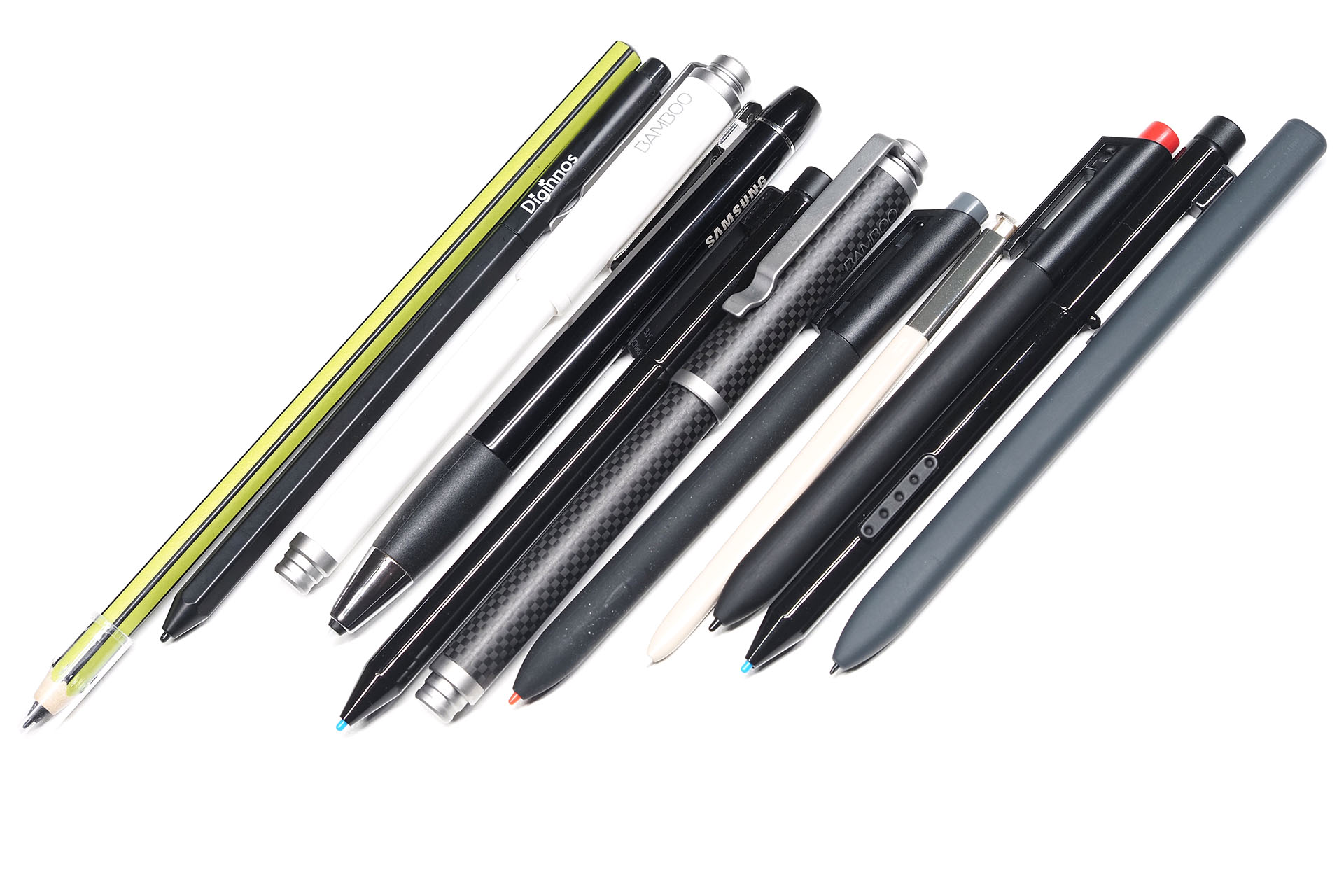 Wacom Movink 13に描くことができたデジタルペンいろいろ。ワコム製、Lenovo製、SAMSUNG製、ステッドラー製、いろいろな製品が使えてビックリ。