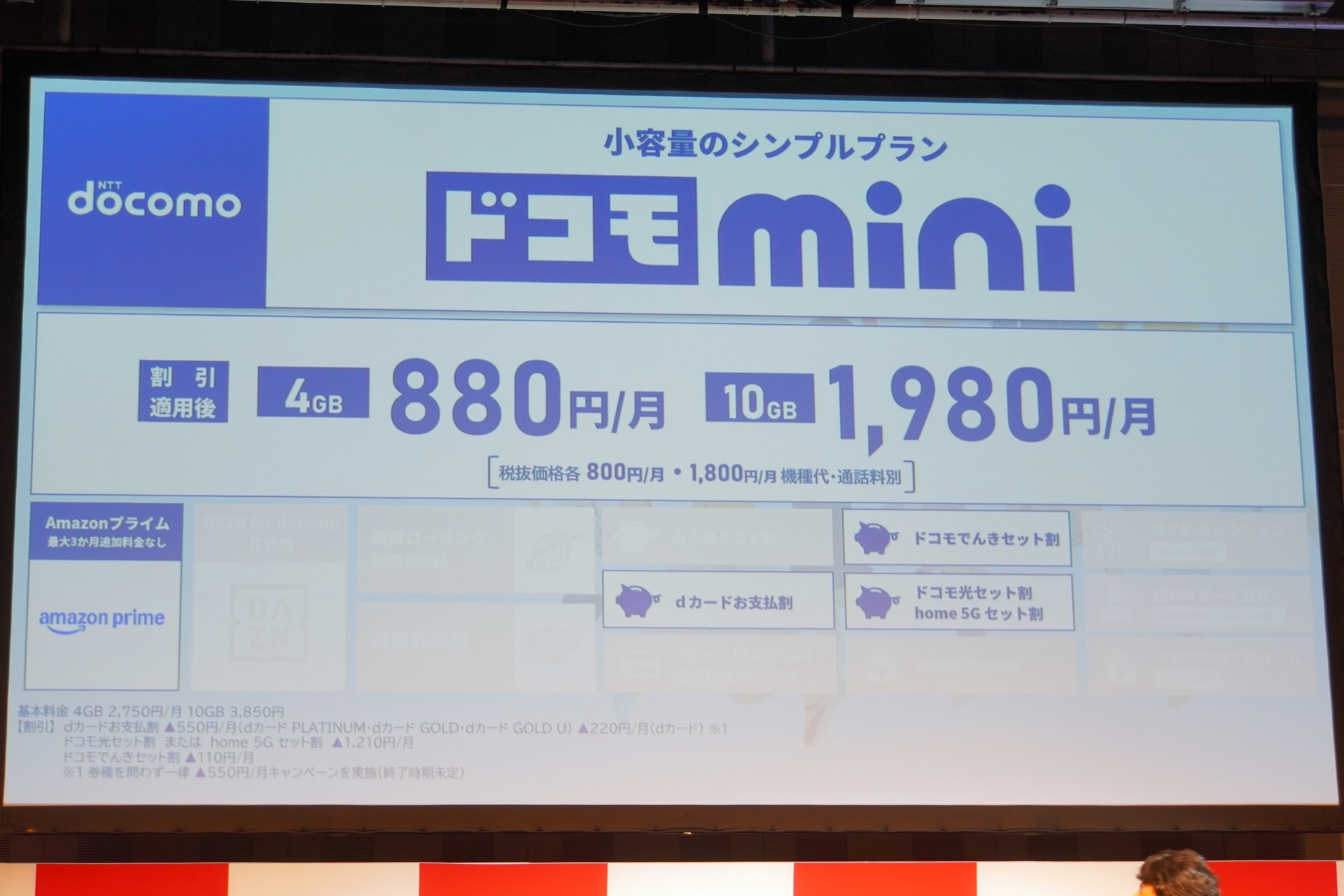 ドコモminiは4GBと10GBの二択に