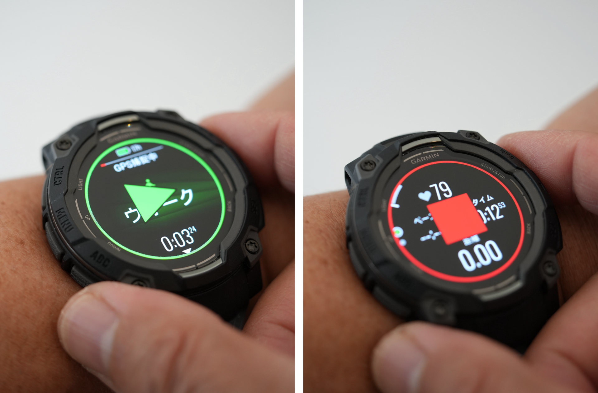 カラー有機ELディスプレイは、文字やアイコンが見やすく表示されるのが魅力